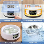 Yogurt Maker with Adjust Temp & Time, Abnaok Multi-Function Probiotic Yogurt Maker with BPA-free PP Lid, Celsius Increment, 304 Stainless Steel Inner Bowl, LED Display
