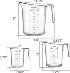 Amazing Abby - Melissa - Unbreakable Plastic Measuring Cups (3-Piece Set), Food-Grade Measuring Jugs, 1/2/4-Cup Capacity, Stackable and Dishwasher-Safe, Great for Oil, Vinegar, Flour, More
