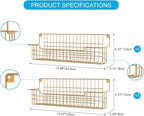 Spice Rack, 4-Pack Seasoning Organizer Wall Mounted for Kitchen Storage Organization, Metal Spice Holder Shelf for Cabinet, Pantry, Gold