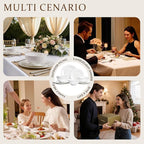 KINGSTONE Bone China Dinnerware Set, 18-Piece White Lightweight Porcelain with Textured Design Service for 6, Plates, Bowls, for Family Dining, Restaurants, Gifting，Microwave and Dishwasher Safe