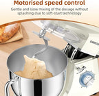 Dough Mixer 8.45 QT Electric Mixer - 660W 6 Speed Large Capacity Kitchen Stand Mixer with Whisk Dough Hook Mixing Beater Household Food Mixer for Baking Cakes Cookie Bread Salad (White)