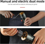 Manual Coffee Grinder, Z5 Hand Coffee Grinder with 25g Capacity External Adjustable Knob, Manual and Electric Dual Mode grinder, Espresso, Mocha, Pour-over, French Press Gray