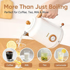 Seehot® 1.7L (57.oz) Electric Kettle with Thermometer, 1200W Large Electric Tea kettle with 304 Stainless Steel,Auto shut off,Hot water kettle Electric for Coffee&Tea-White