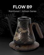 Cocinare FLOW B9 Gooseneck Electric Kettle, Precise Temperature Control for Pour-Over Coffee & Tea Brewing, Stainless Steel Interior, Rapid Heating for Boiling Water 0.9L (Rainforest)