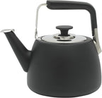 Sur La Table Kitchen Essentials Large 2 QT Heavy Gauge Stainless Steel Whistling Tea Kettle - Matte Black