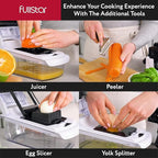 Fullstar The Original Pro Chopper - Vegetable Chopper and Spiralizer, Food Chopper with Container, Fruit Slicer, Kitchen Gadgets & Accessories, Home Essentials (9 in 1, White)