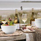 60 OZ Wheat Straw Bowls, Large Popcorn Bowl Sets of 6, Unbreakable Large Serving Bowls for Kitchen, Microwave and Dishwasher Safe Big bowl for Eating, Soup, Ramen, Cereal- White