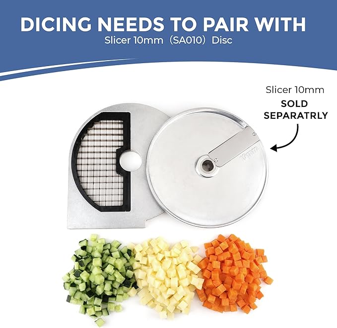 TK Half Hopper Vegetable Chopper Replacement Disc - Universal Half Hopper - Dicing 10mm