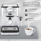 Silicone Coffee Mat,24"×16" Waterproof Heat Resistant Bar Mat for Espresso Machine Station Accessories,Non Slip Dish Drying Mat for Kitchen Counter,Home Decor Essentials,Grey