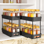 Pull Out Spice Rack Organizer for Cabinet, 2-Tier Slide Out Spice Racks Organizer,Easy Installation Cabinet Organizer Seasoning Kitchen Organizer,4.4''Wx10.5''Dx8.26''H,2Pack