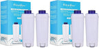 4-Pack PrimaPure Coffee Espresso Machine Water Filter Replacement For DeLonghi DLSC002, DLS C002, SER3017, 5513292811, ESAM, ECAM, ETAM Series