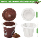 Aussen Disposable Coffee Paper Filters Replacement Kerig Filter Fit All Keurig Single Serve Filter Brands Compatible with Reusable Single Serve Pods Keurig Coffee Maker (White, 300pcs)