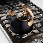 Viking 3-Ply Stainless Steel Tea Kettle, 2.6 Quart Stovetop Hot Water Pot with Tempered Glass Lid, Ergonomic Handle, Induction Ready, Mirror Finish