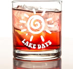 kunlisa Lake Gifts Whiskey Glasses, Lake House Decor and Gifts, Lakes Day 10 oz Drinking Rocks Glasses for Women Men Whisky Cocktail Scotch Bourbon Liquor