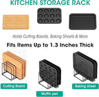 2-Pack Dish Rack & Cutting Board Organizer – 5-Tier Metal Rack for Cutting Boards, Bakeware, Trays – Space-Saving Kitchen Storage, Rust-Resistant Dish Organizer for Cabinets, Countertops & Pantry