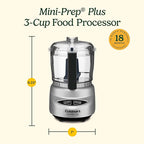 Cuisinart Mini-Prep Plus Food Processor, 24-Ounce Mini Food Processor to Chop Herbs, Vegetables, and Hard Cheese, 24-Ounce Work Bowl, Reversible Stainless Steel Blade, DLC-2ABC, Brushed Chrome/Nickel
