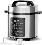 Simple Deluxe 12-in-1 Electric Pressure Cooker, 6QT Stainless Steel & Non-Stick Multi Cooker for Slow Cook, Meat Stew, Cake, Porridge, Multigrain, Dishwasher Safe, Silver