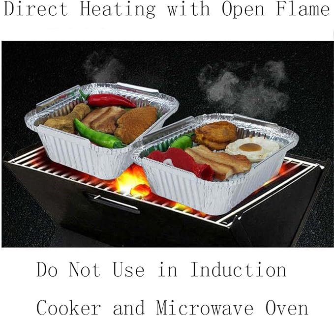 Aluminum Trays with Lids 9x9 for Serving Food Turkey Catering Disposable Aluminum Foil Pans for Baking Cakes, Bread, Meatloaf, Lasagna, 30 Pack Sliver 9x9x2