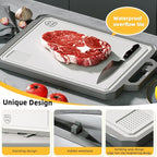 Extra Large Stainless Steel Cutting Board - Double Sided with Hidden Whetstone | Rust-Proof, Knife-Friendly Surface, BPA Free, Thickened & Non Slip | Dishwasher Safe 17x12 Inch