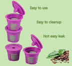 4 Pack Reusable K Cups Coffee Filters, Compatible with Keurig Brewers 1.0 and 2.0Coffee Makers - Universal Kcup Filters