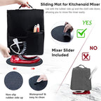 BAGSPRITE Stand Mixer Cover with Applicance Slider for KitchenAid 4.5/5 Quart Bowl Lift Mixers – Kitchen Appliance Dust Cover with Pockets for Kitchen Aid Accessories and Attachments