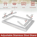 Stove Top Griddle for Nexgrill Gas Grill Side Burner Glass Cooking Pan Insert for Weber Charbroil Napoleon Flattop Plate Adjustable Electric Grills Replacement Outdoor Camp Camping Part