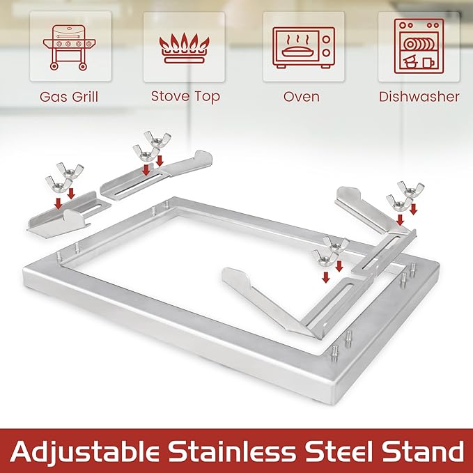 Stove Top Griddle for Nexgrill Gas Grill Side Burner Glass Cooking Pan Insert for Weber Charbroil Napoleon Flattop Plate Adjustable Electric Grills Replacement Outdoor Camp Camping Part