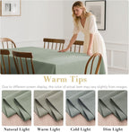 H.VERSAILTEX Linen Table Cloths Rectangle 60 x 120 Inch Premium Tablecloth Spill-Proof Waterproof Table Cover for Dining Buffet Feature Extra Soft and Thick Fabric Wrinkle Free, Sage