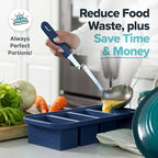 Souper Cubes 1 Cup Silicone Freezer Molds with Lids - Soup Cubes Freezer Tray with Lid - Perfect for Freezing Broth, Rice, Individual Portions, Meal Prepping and More - Blueberry - 2-Pack