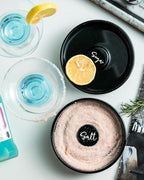 Bar Glass Rimmer for Margarita and Cocktail, Ceramic Salt Sugar Glass Rimmer Sugar Container for Cocktails Home Bar Accessories Set of 2, Black