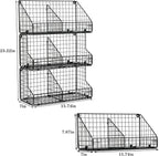 X-cosrack 3 Tier Large Stackable Snack Organizer - Versatile Wall Mounted Wire Storage Basket with Divider for Candy Chip Cans Bars - Ideal for Pantry Office Home