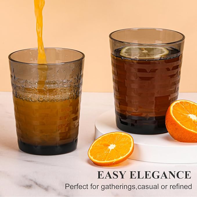 BPA-Free Plastic Tumblers 6 Pack (6x16oz) | Reusable Dishwasher Safe | Stackable Shatterproof Cups | Plastic Drinkware & Drinking Tumblers for Restaurant, Home, Party