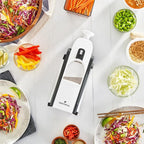 ONCE FOR ALL Upgrade Safe Mandoline Slicer Plus, Adjustable Vegetable Food Chopper Potato Fries French Fry Cutter, Detachable Blade, Kitchen Chopping Artifact, New Kitchen Gift (DarkGray)