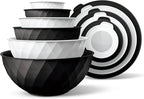 COOK WITH COLOR Mixing Bowls with Lids - 12 Piece Plastic Nesting Bowls Set includes 6 Prep Bowls and 6 Lids, Diamond Design - Microwave Safe (Mint)