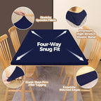 SereneGrace Elastic Table Cover, Windproof Tablecloth, 36x60 Inch Reusable Spandex Fitted Stretch 4-Foot Rectangle Table Cloth for Dining Room, Banquets, Events, Craft Displays, Parties, Navy