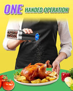 Gravity Electric Salt and Pepper Grinder Set, Automatic and Battery-Operated with Adjustable Coarseness, LED Light, One Hand Operated By Rongyuxuan