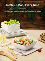 Yedio Porcelain Soup Bowls Set of 6, 28 OZ Square Cereal Bowls, Rice Bowl, for Ice Cream and Dessert Snack, Wedding Party Gift, Microwave Safe Bowl