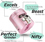 MANUAL Grinder AUTOMATIC Dispenser Large 2.5" Aluminum Alloy, for HOME & KITCHEN ONLY (Rose)…