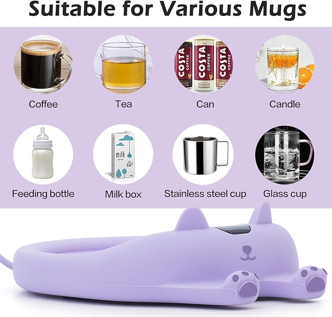 PUSEE Mug Warmer,Coffee Warmer for Desk Candle Warmer Auto Shut Off,Coffee Cup Warmer with 3 Temp Settings,Electric Beverage Warmer Plate for Coffee,Tea,Water Milk and Cocoa(Not Include Cup)
