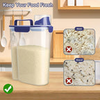 Rice Container, Airtight Rice Storage Container 10lb, Cereal Containers Storage, BPA Free Food Dispenser with Pouring Spout Handle for Flour Pasta Grain, Pet Dog Cat Bird Food Storage Container