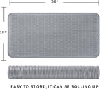 Silicone Dish Drying Mat for Multiple Usage,Easy clean,Eco-friendly,Heat-resistant Silicone Mat for Kitchen Counter or Sink,Refrigerator or Drawer Liner Grey 5XL 36inches x 18inches