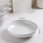 AmorArc 8.5'' Large Pasta Bowls, 36oz Stoneware Pasta Serving Bowls Set of 4 for Kitchen, Wide Bowls for Pasta,Salad,Oatmeal, Microwave Safe, Reactive-Color