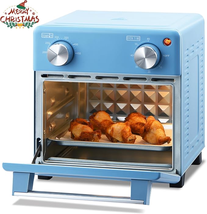 5-in-1 Air Fryer Toaster Oven Combo, 8.5 QT Air Fryer Convection Toaster with Fast Preheat, Air Fry, Bake, Grill, Broil, Heat, Blue
