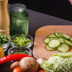 Depression Style Glass Salt and Pepper Shakers (Green)