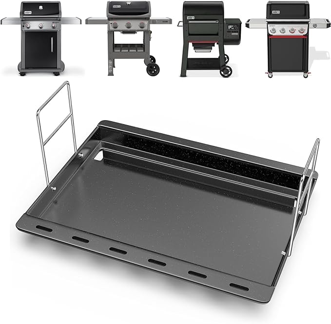 Utheer Ceramic Full-Size Griddle Insert for Weber Searwood 600/600 XL Grills and Large Spirit Series Grill, Spirit I&II 300 Series, for Weber 6787 7638– Nonstick, Easy Clean, Even Heat for Outdoor BBQ