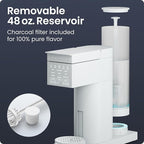 Chefman Caffeinator Single Serve Coffee Maker, Brew Kcups & Grounds, Drip Coffee Machine with Brew Strength Settings, Iced Coffee Function, 48 oz. Removable Water Reservoir