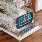 Qimh Colander Collapsible, Colander Strainer Over the Sink Food Colanders Strainers with Extendable Handles, 6-Quart, Dishwasher-Safe Kitchen Folding Strainer for Pasta, Veggies and Fruits