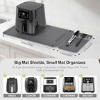 Silicone Heat Resistant Mats for Countertop,24x16 Inch Air Fryer Mat with Kitchen Accessories Holder Pad for Microwave/Oven,Compatible with Ninja/Cosori/Chefman/Toshiba,Kitchen Countertop Protector