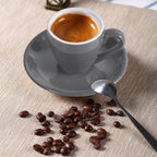 Porcelain Espresso Cup with Saucer, Espresso shot Cup, 80ml/2.7Oz, Grey