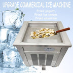 Commercial Fried Ice Cream Machine Single Pan Commercial Ice Roll Maker 20" Square Fried Ice Cream Pan Yogurt Fry ice Cream Machine for Bars/Cafes/Dessert Shops